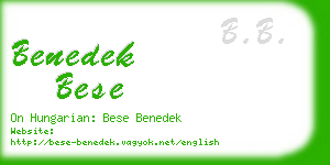 benedek bese business card